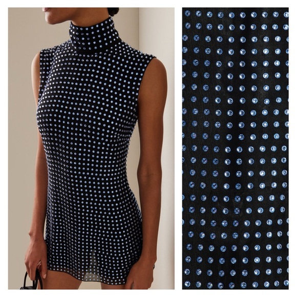 16ARLINGTON Luna Dress US 10 UK 14 Crystal Blue Black Mini Tunic Cocktail NWT - Picture 4 of 15